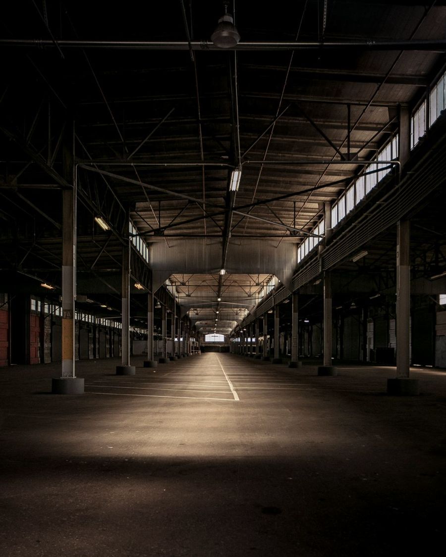Interior of a large industrial warehouse
