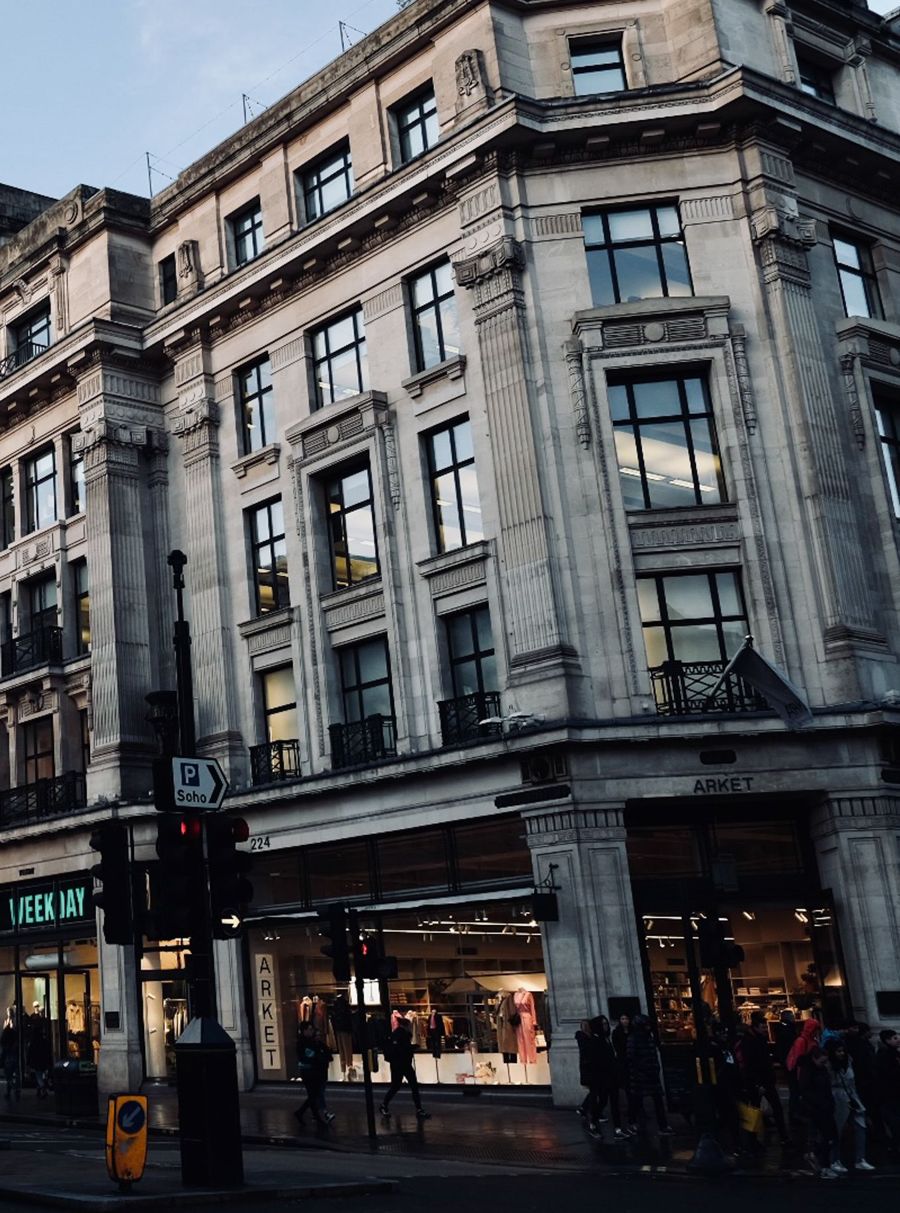Shopfronts on a prime London retail street